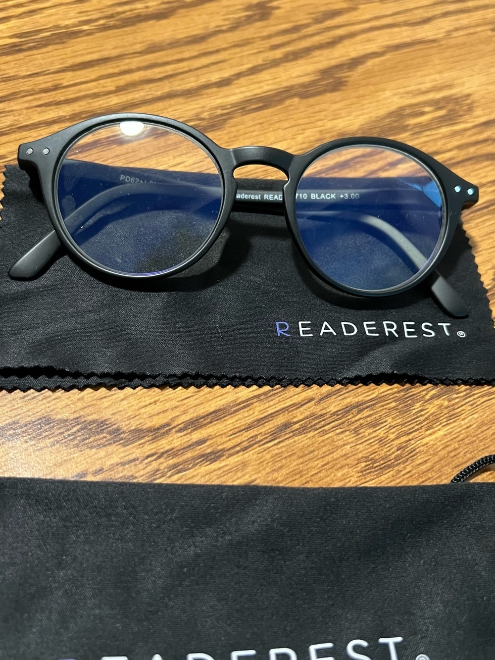+3.00 Matte Black Round Blue Light Blocking Glasses